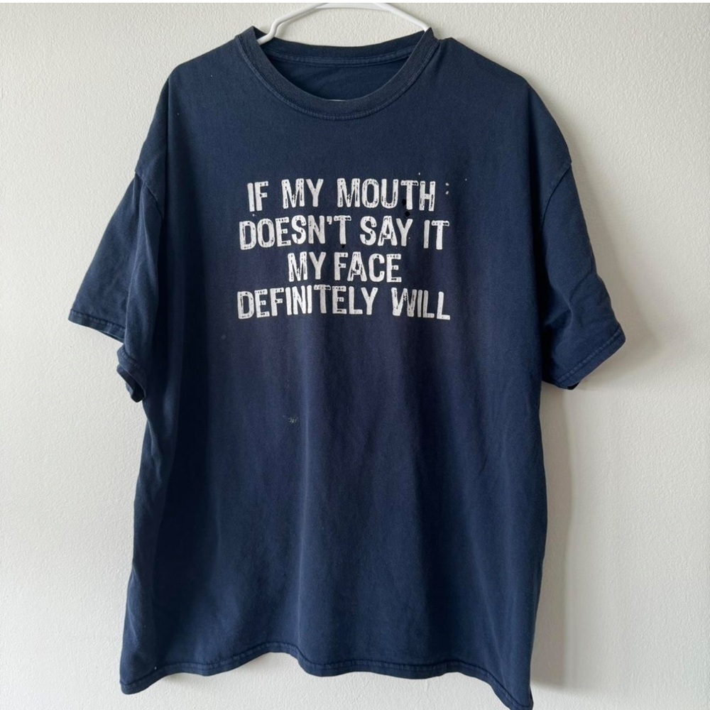 Navy Blue Short Sleeve Graphic T-Shirt - Picture 1 of 8
